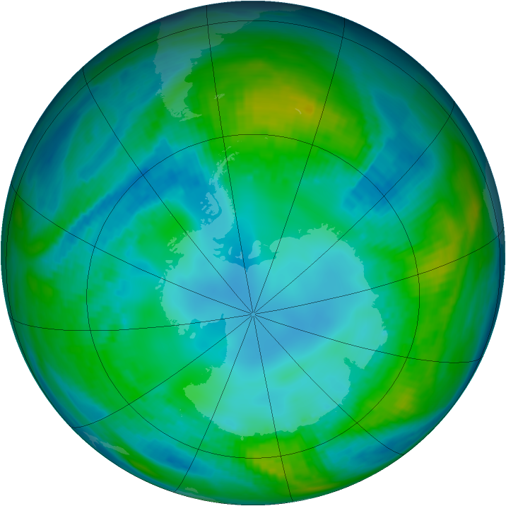 Antarctic ozone map for 06 May 1979
